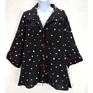 Moonlight Y & S Fashion Women's Size XL Tunic Shirt Polk-Dot Art to Wear